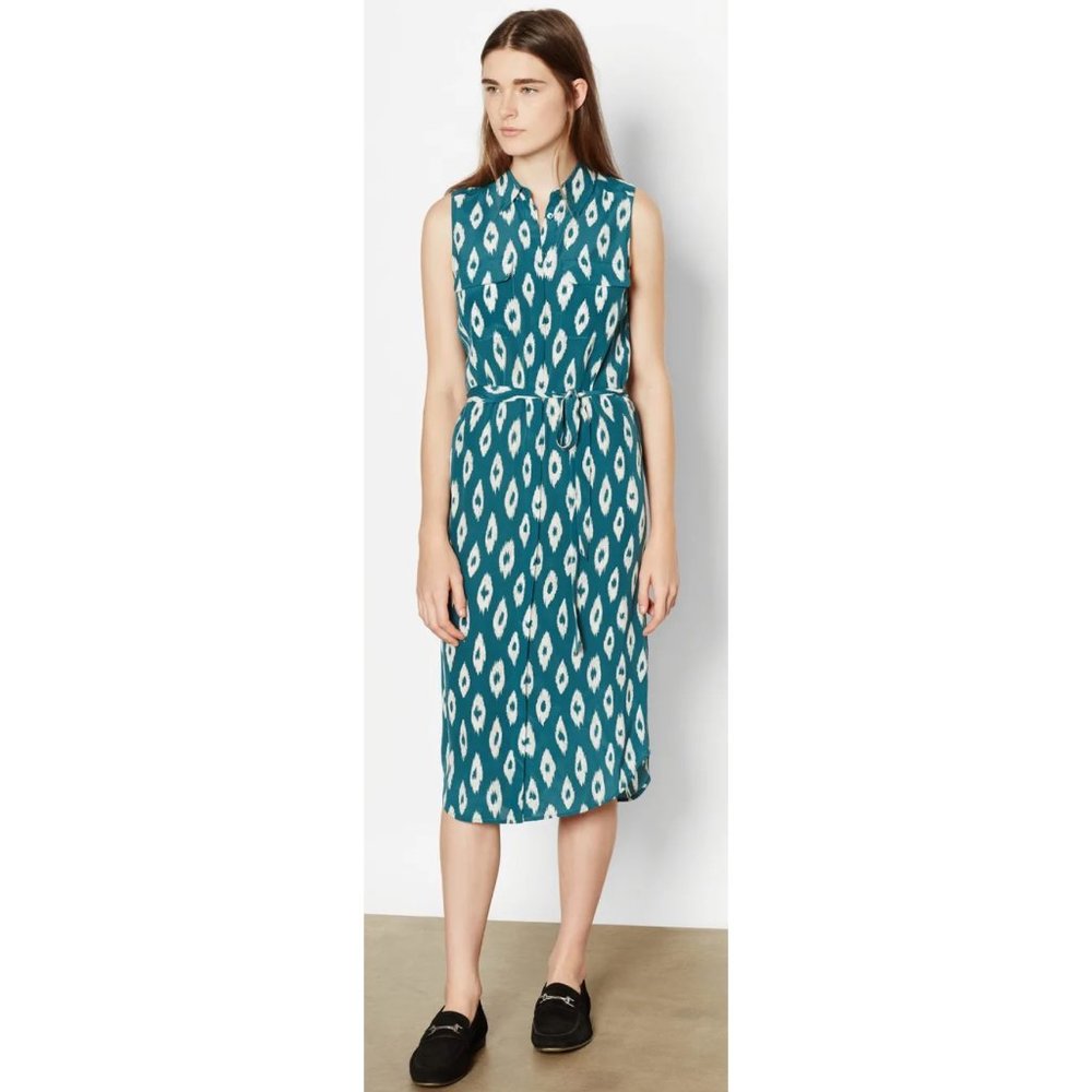 Equipment Tegan Silk Belted Shirtdress - Small